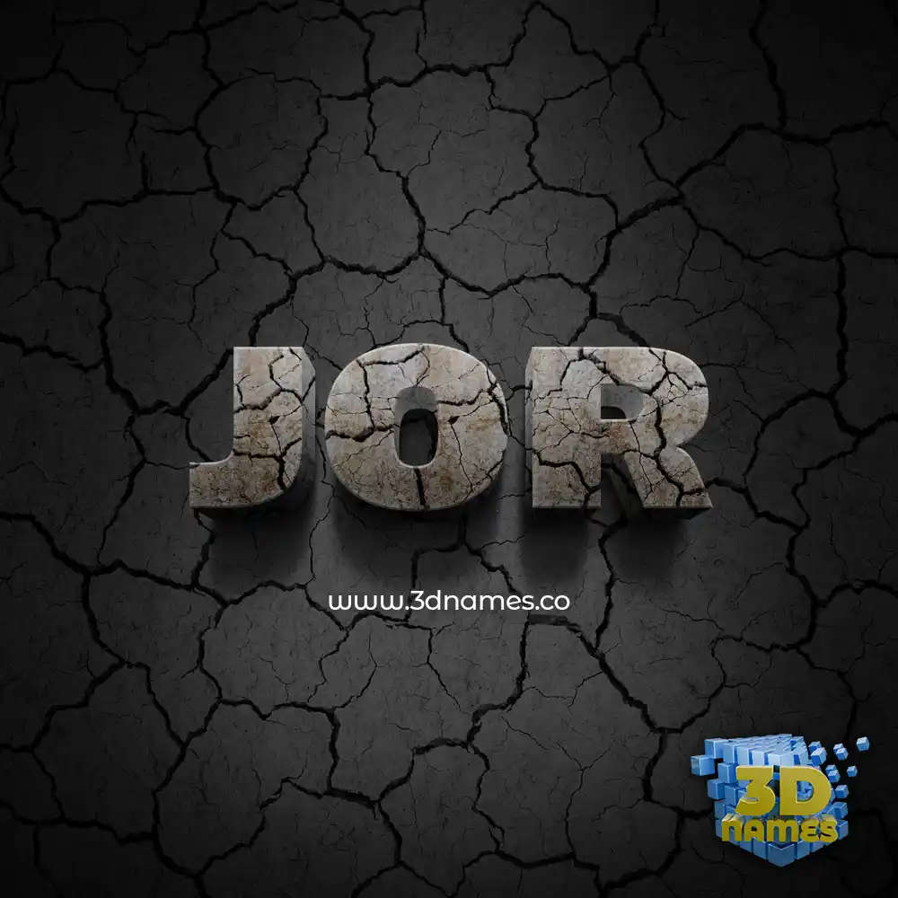 jor in Cracked Stone style - 3D name wallpaper