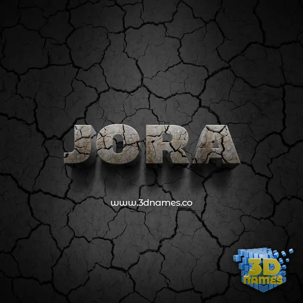 jora in Cracked Stone style - 3D name wallpaper
