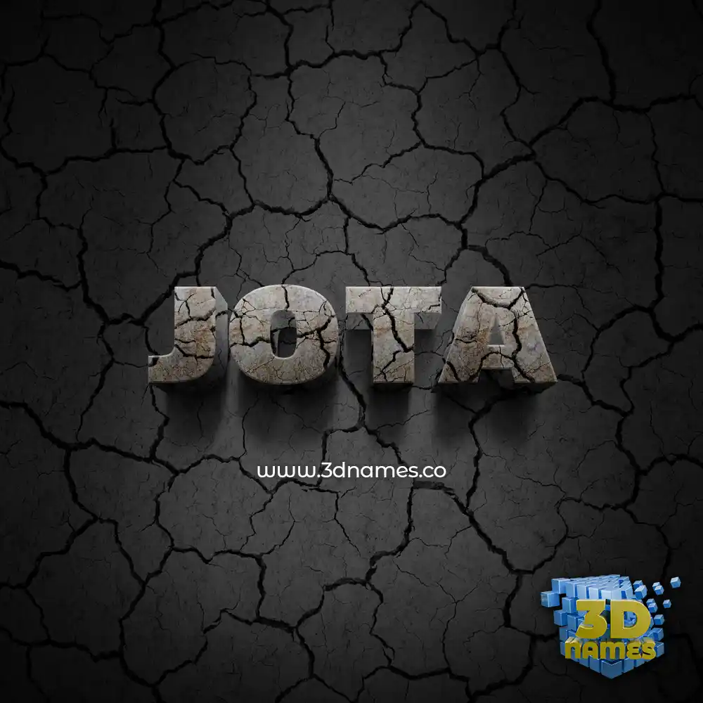 jota in Cracked Stone style - 3D name wallpaper