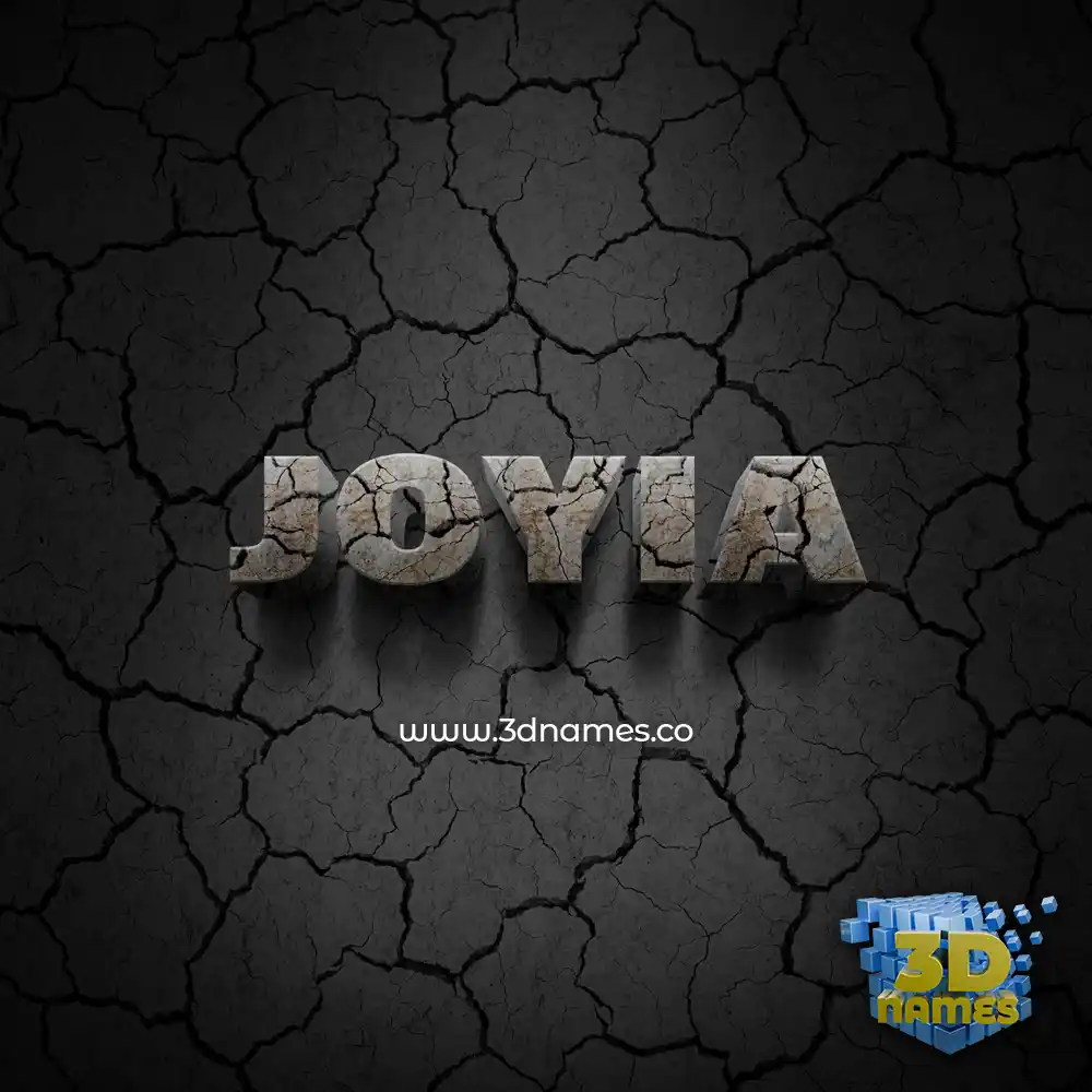 joyia in Cracked Stone style - 3D name wallpaper