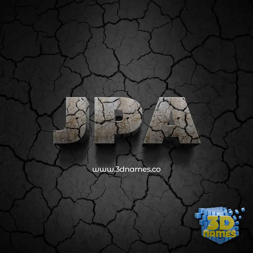 jpa in Cracked Stone style - 3D name wallpaper