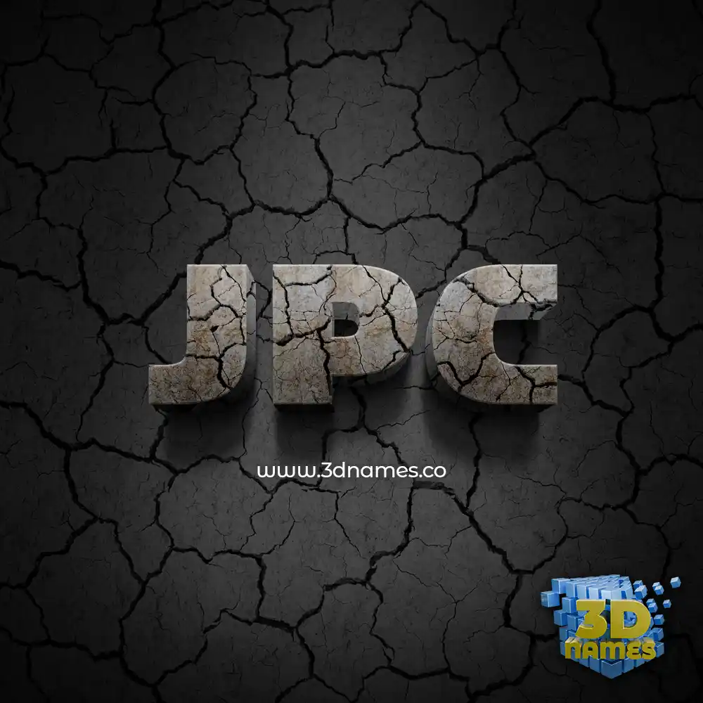 jpc in Cracked Stone style - 3D name wallpaper