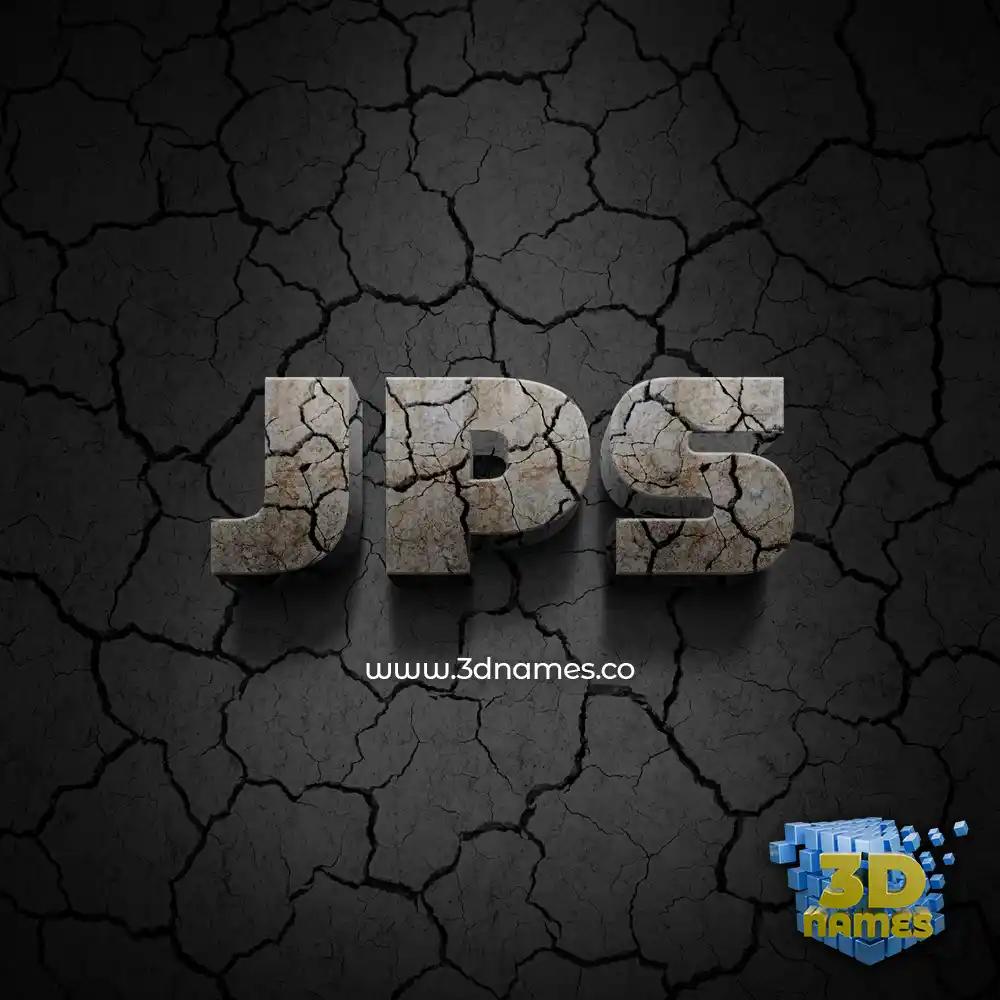 jps in Cracked Stone style - 3D name wallpaper
