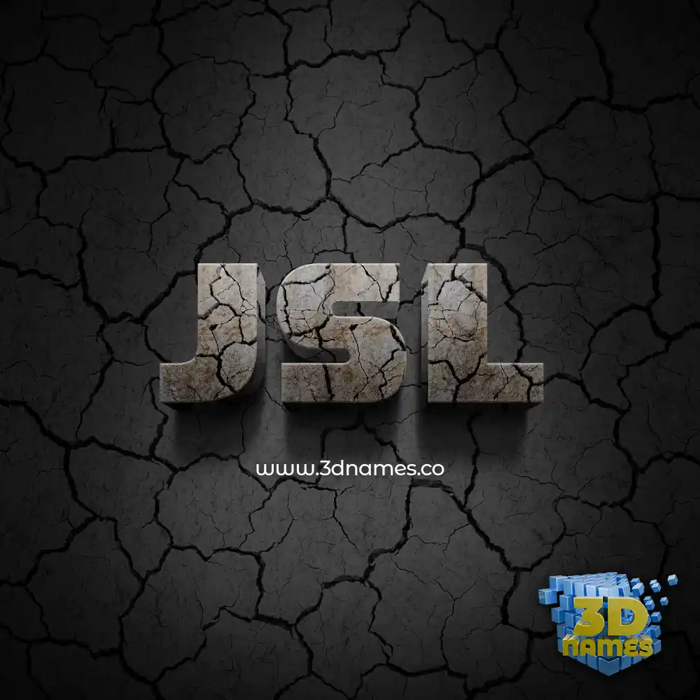 jsl in Cracked Stone style - 3D name wallpaper