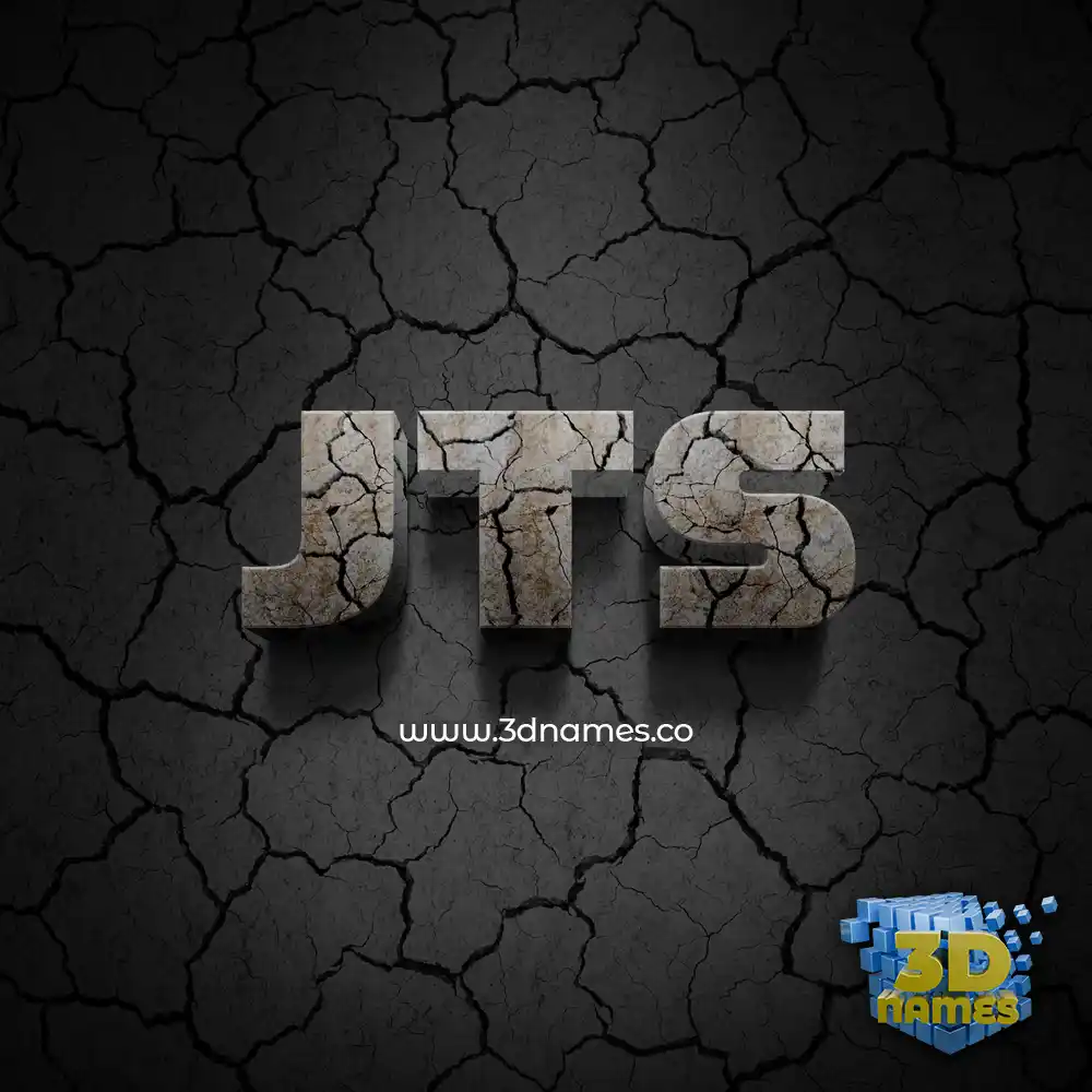 jts in Cracked Stone style - 3D name wallpaper