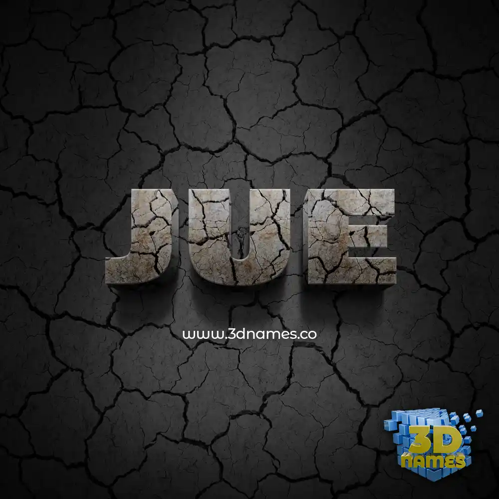 jue in Cracked Stone style - 3D name wallpaper