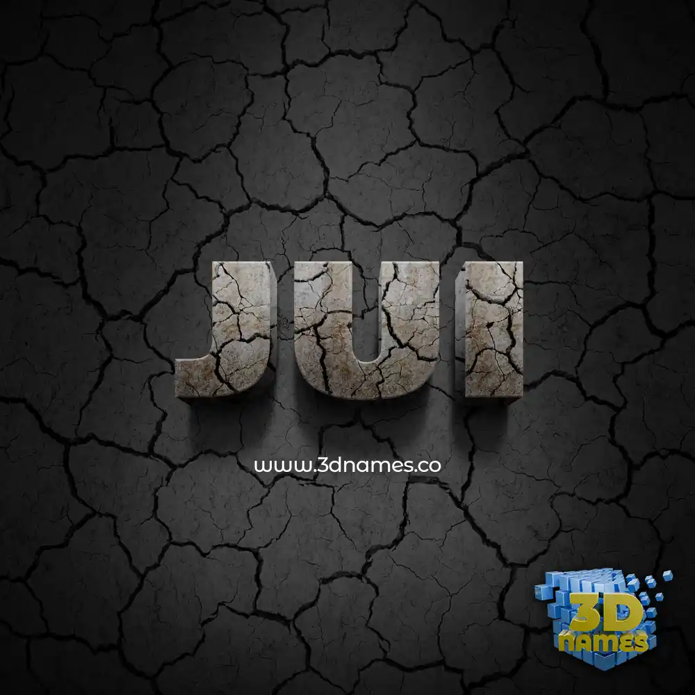 jui in Cracked Stone style - 3D name wallpaper