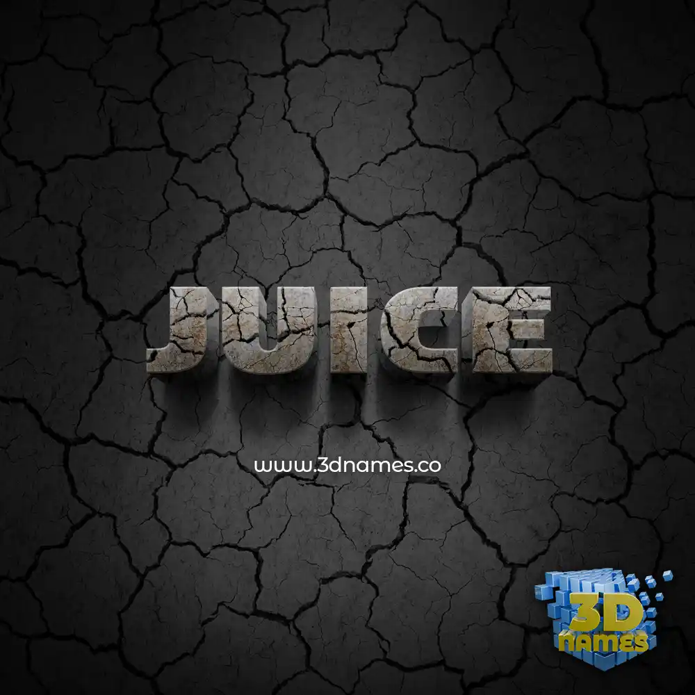 juice in Cracked Stone style - 3D name wallpaper
