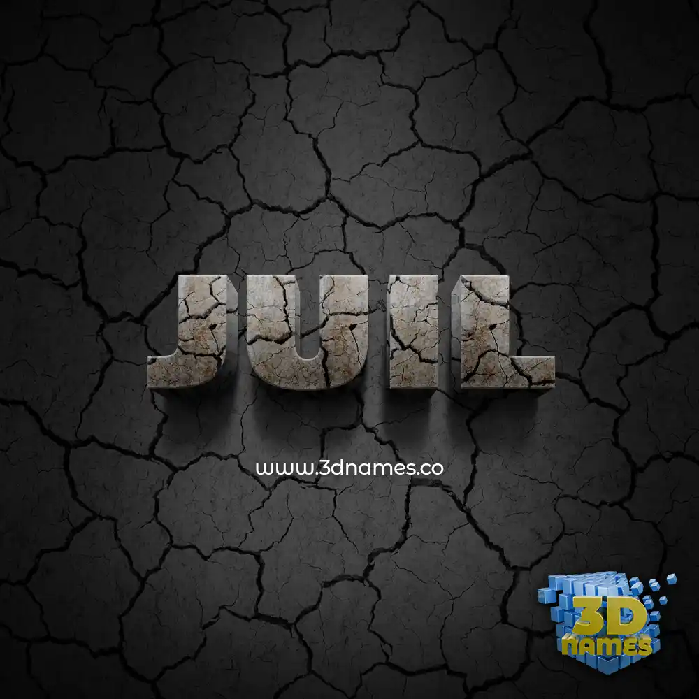 juil in Cracked Stone style - 3D name wallpaper