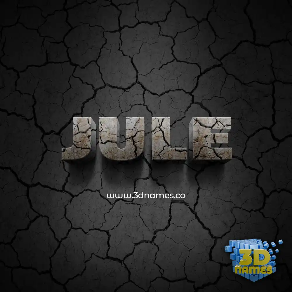 jule in Cracked Stone style - 3D name wallpaper