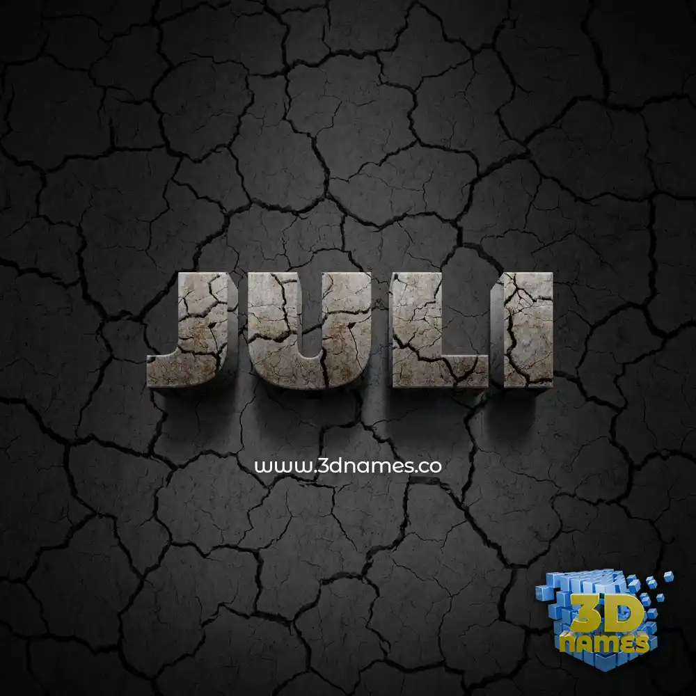 juli in Cracked Stone style - 3D name wallpaper