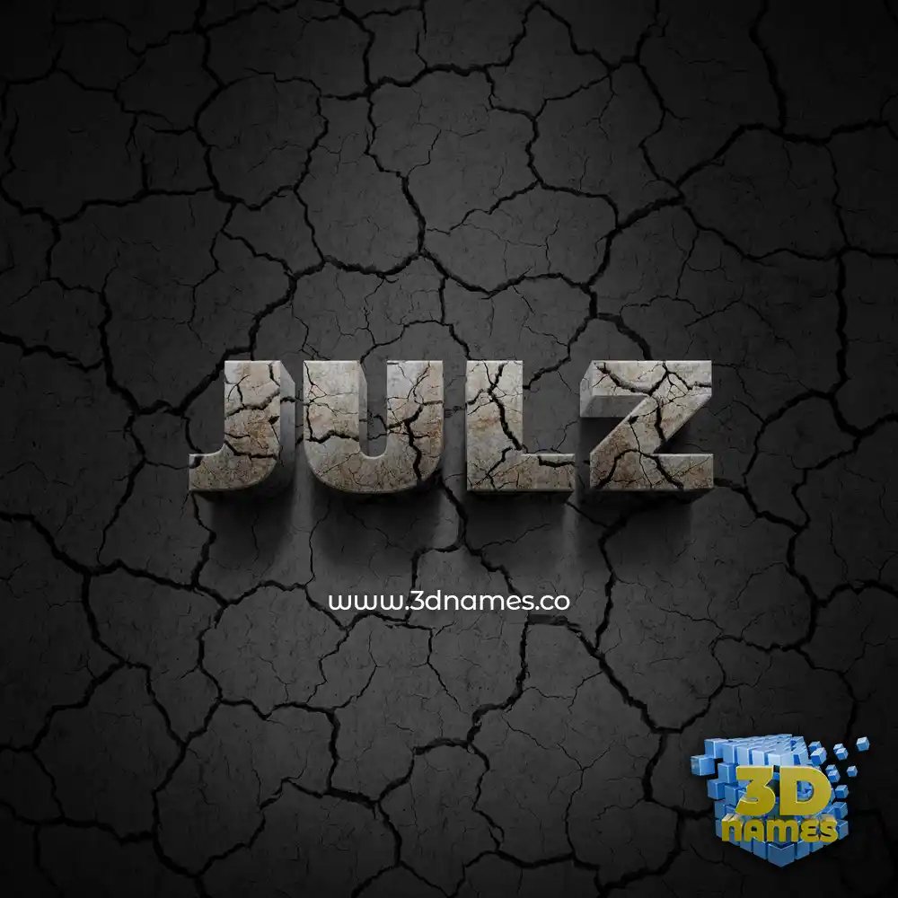 julz in Cracked Stone style - 3D name wallpaper