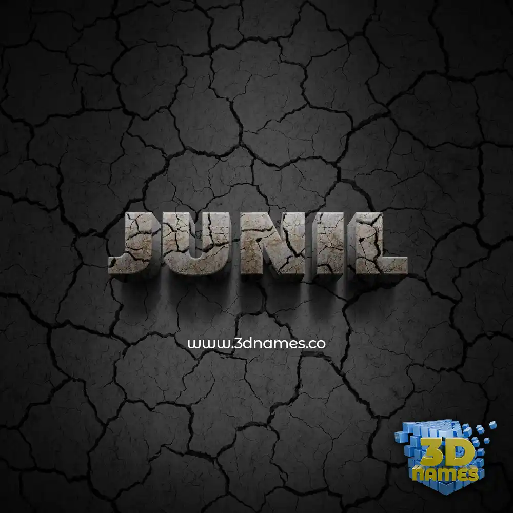 junil in Cracked Stone style - 3D name wallpaper