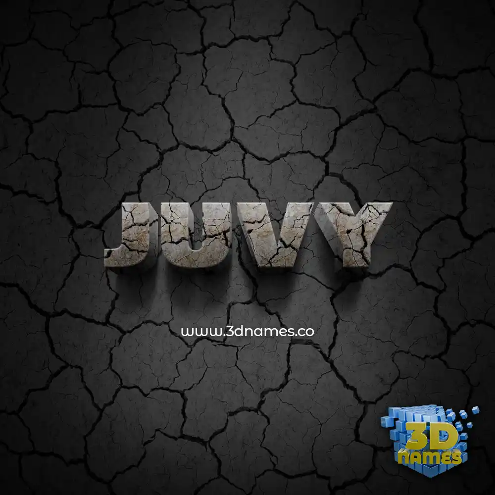 juvy in Cracked Stone style - 3D name wallpaper