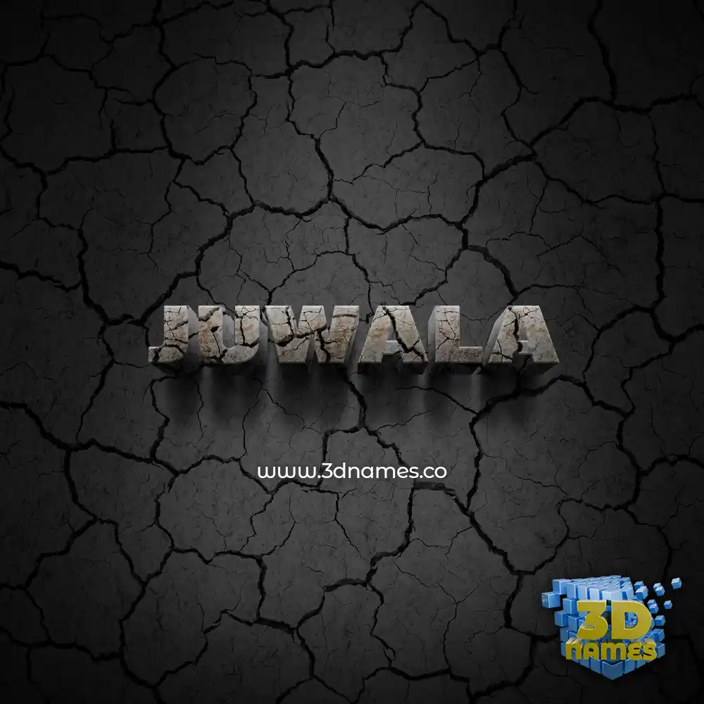 juwala in Cracked Stone style - 3D name wallpaper