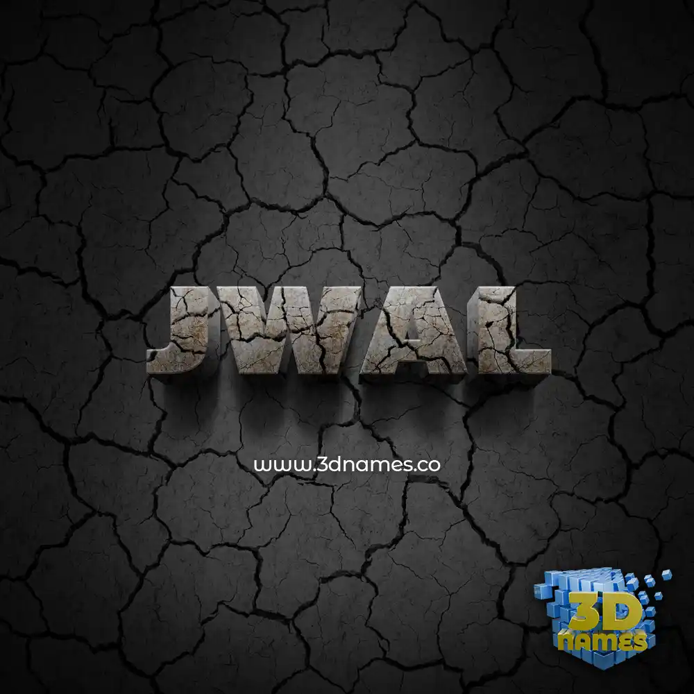 jwal in Cracked Stone style - 3D name wallpaper