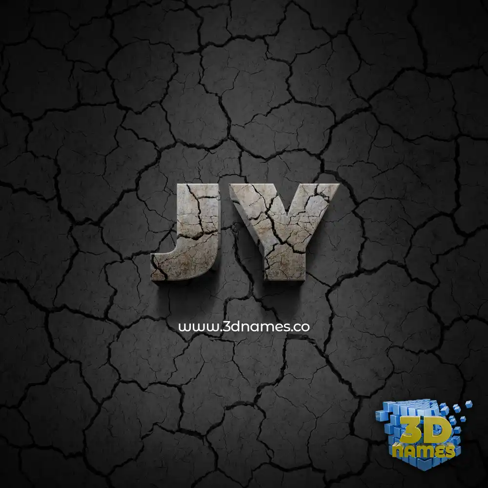 jy in Cracked Stone style - 3D name wallpaper