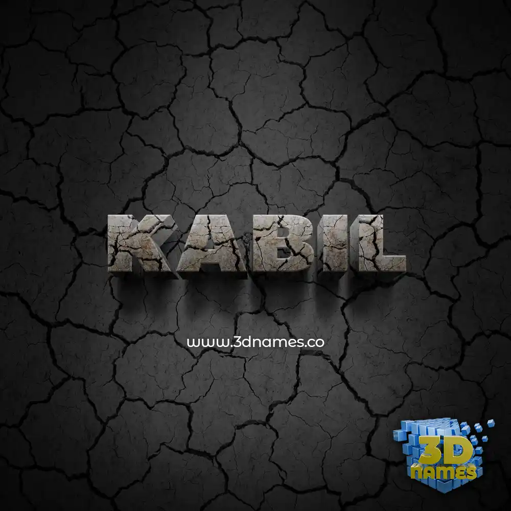 kabil in Cracked Stone style - 3D name wallpaper