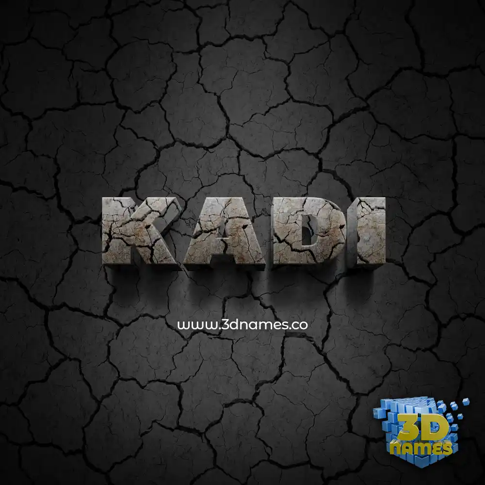kadi in Cracked Stone style - 3D name wallpaper