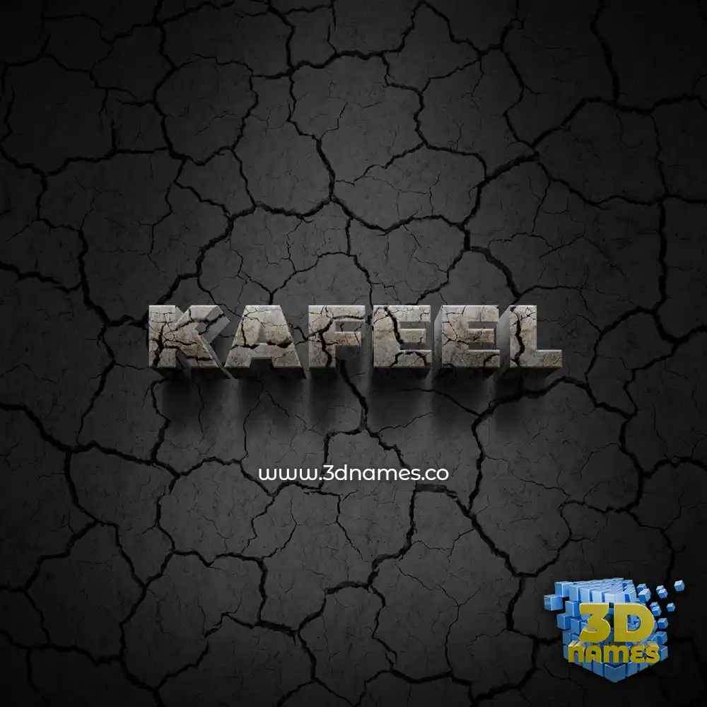kafeel in Cracked Stone style - 3D name wallpaper