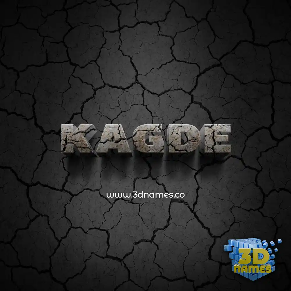 kagde in Cracked Stone style - 3D name wallpaper