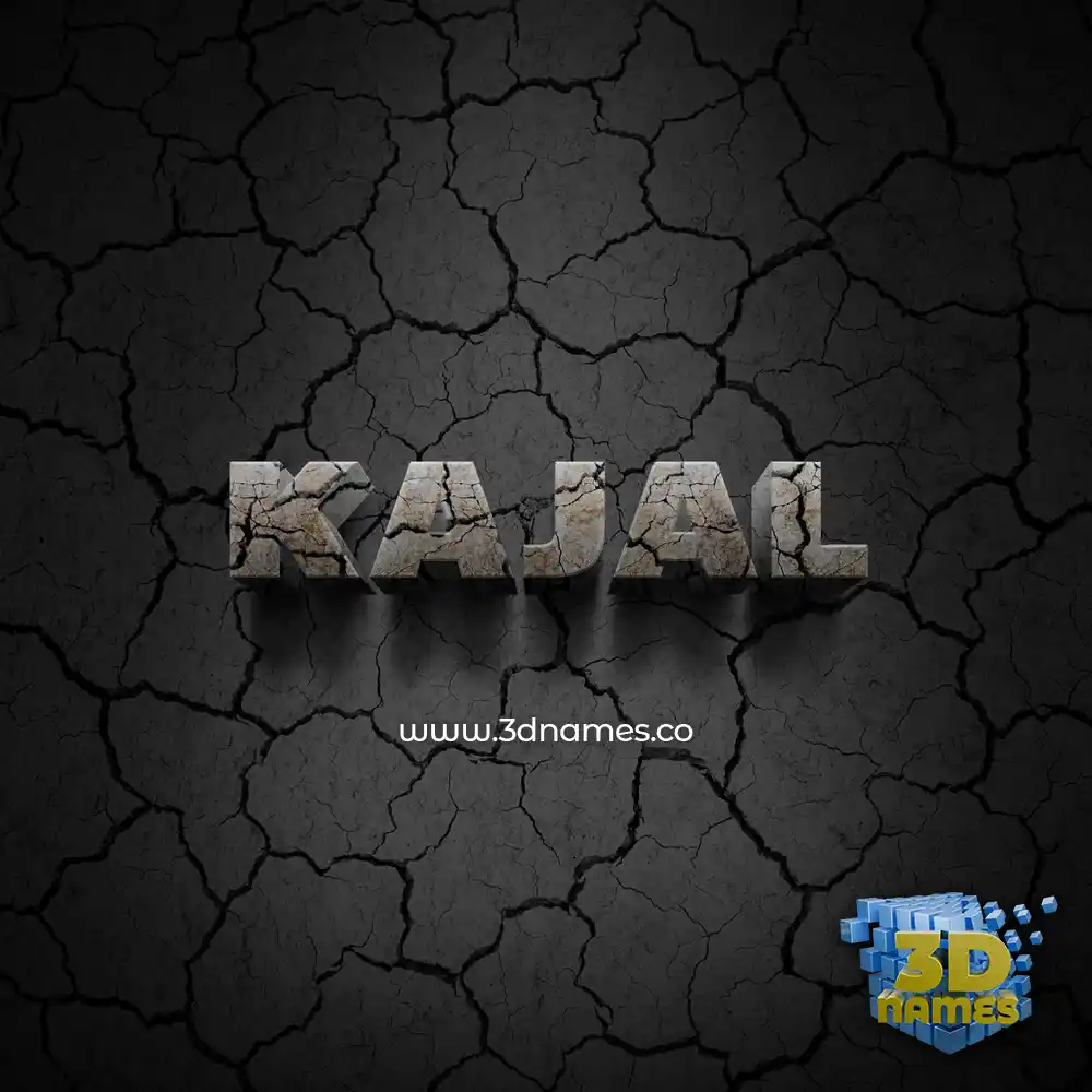 kajal in Cracked Stone style - 3D name wallpaper