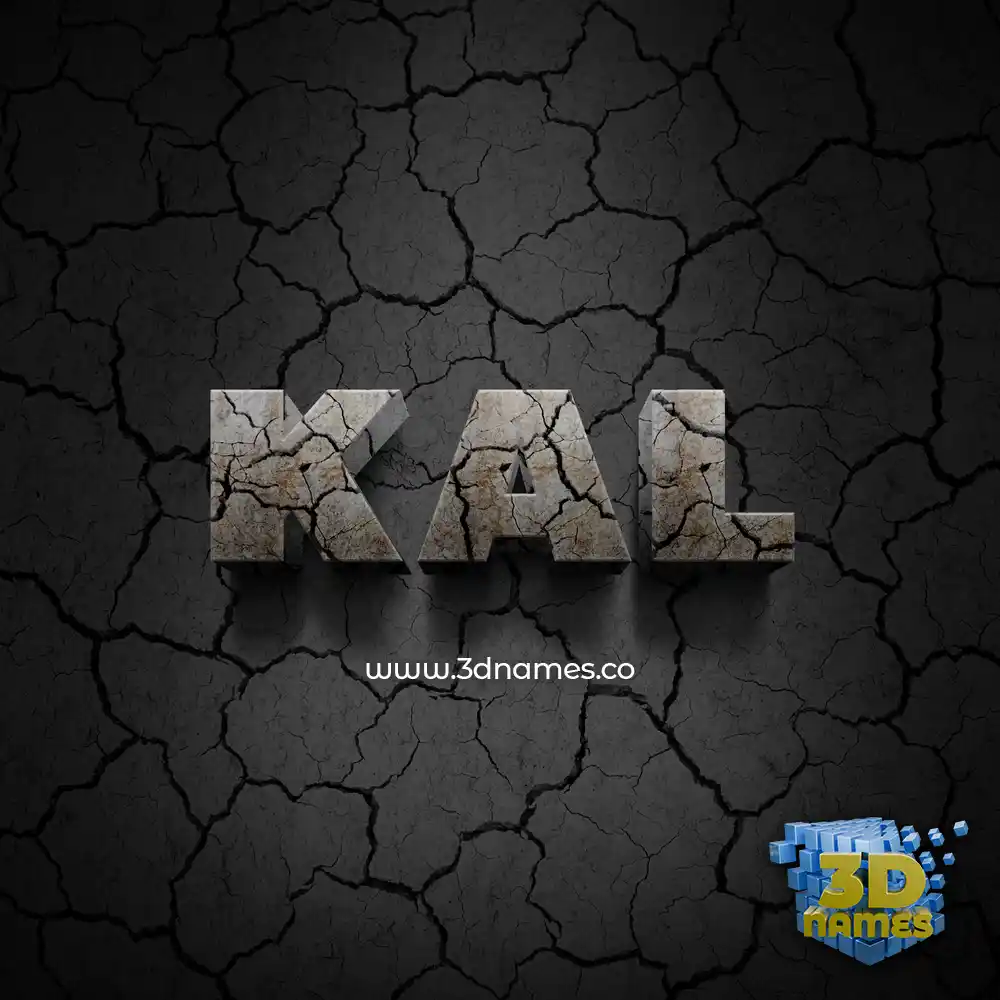kal in Cracked Stone style - 3D name wallpaper