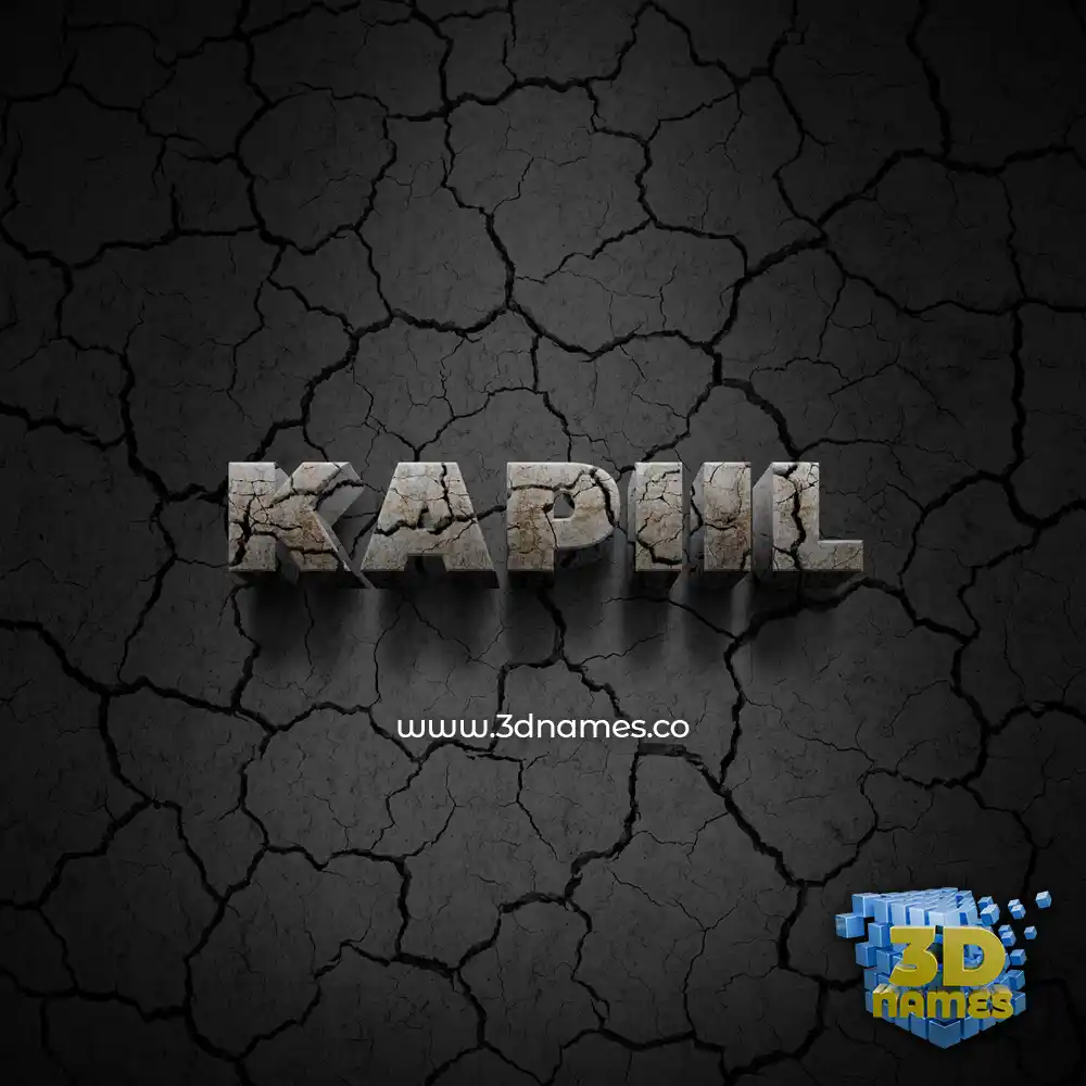 kapiil in Cracked Stone style - 3D name wallpaper