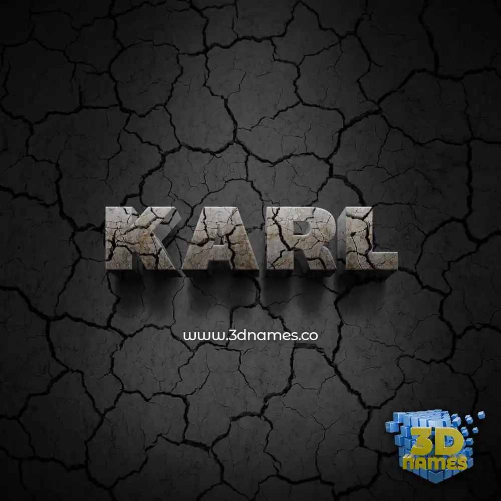 karl in Cracked Stone style - 3D name wallpaper