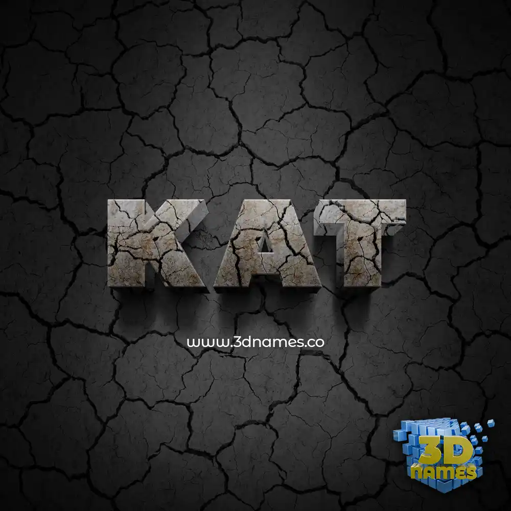 kat in Cracked Stone style - 3D name wallpaper