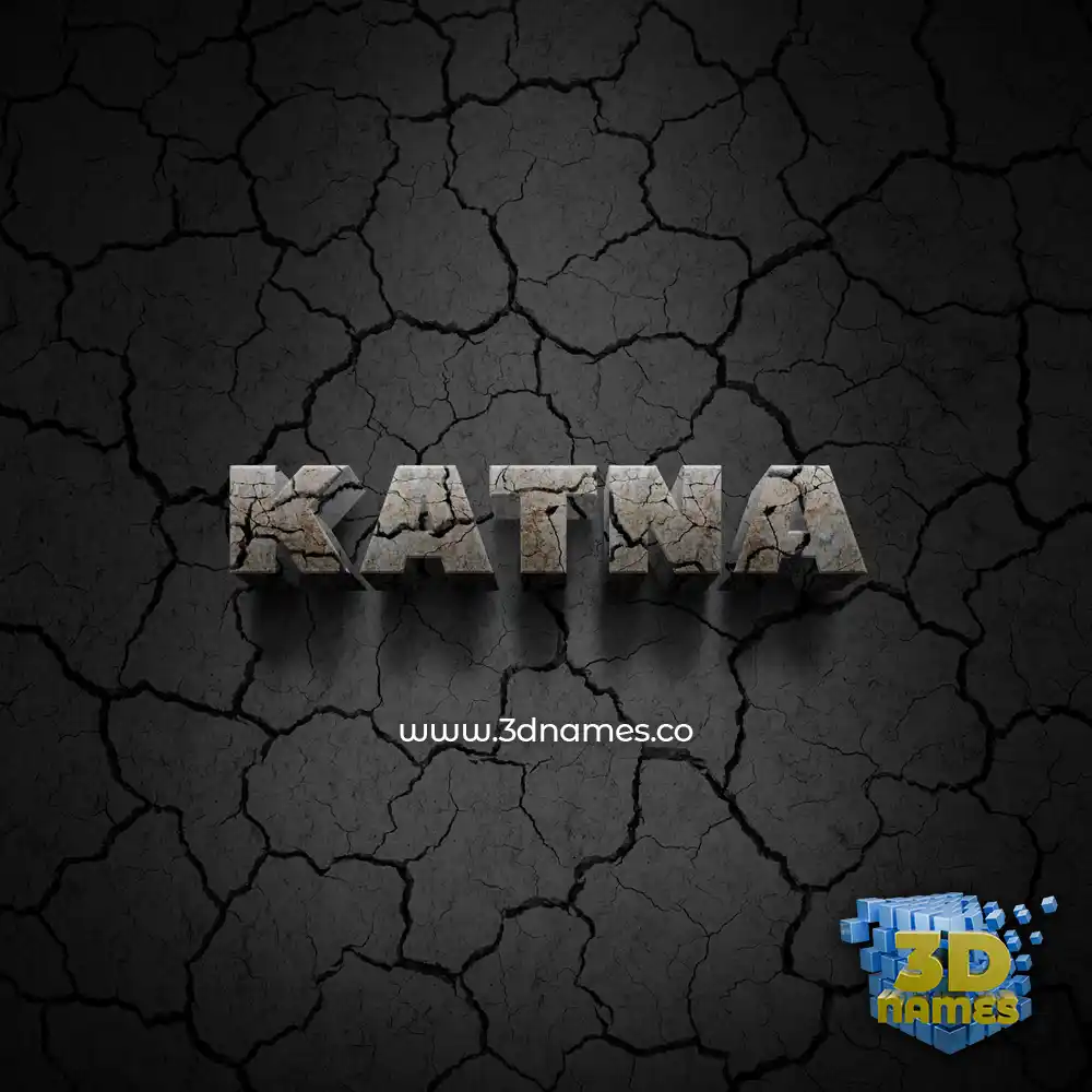 katna in Cracked Stone style - 3D name wallpaper