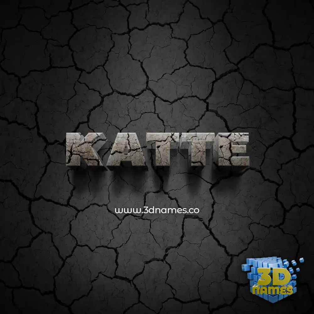katte in Cracked Stone style - 3D name wallpaper