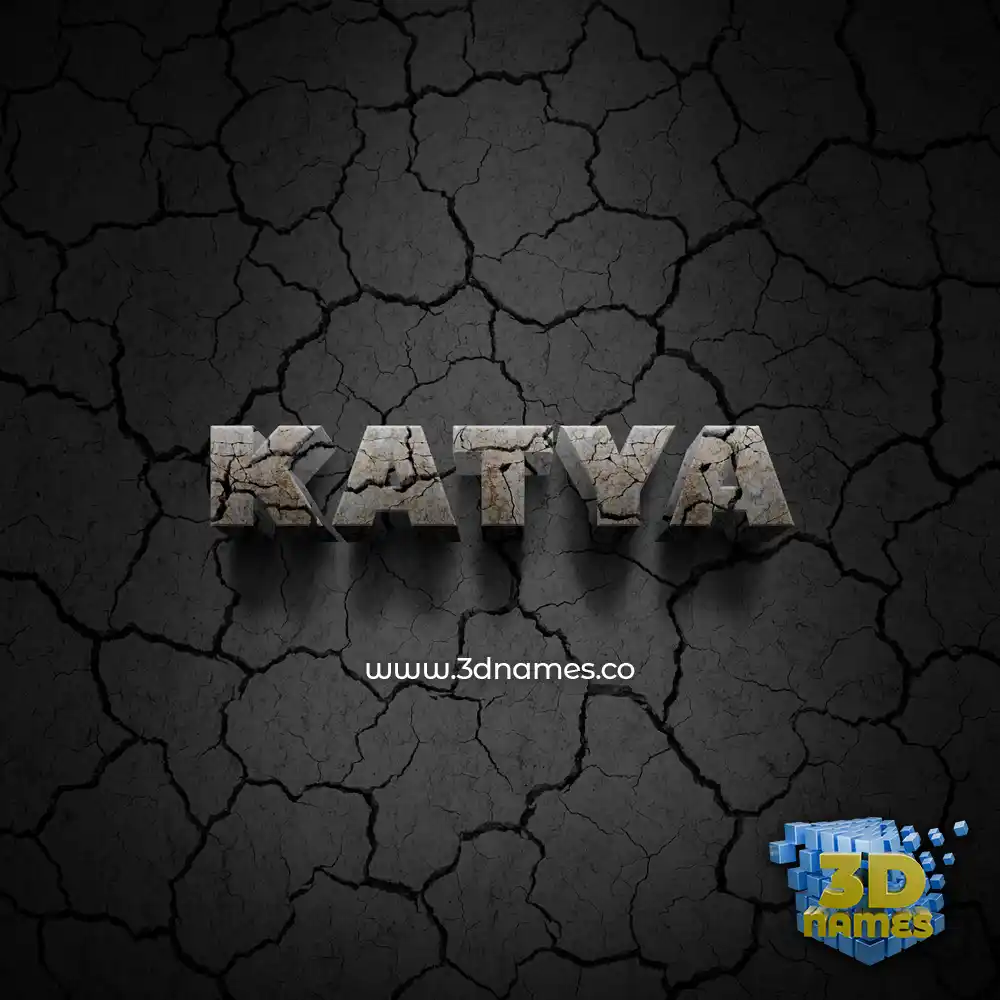 katya in Cracked Stone style - 3D name wallpaper