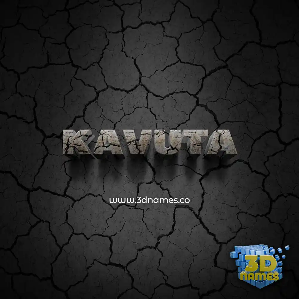 kavuta in Cracked Stone style - 3D name wallpaper