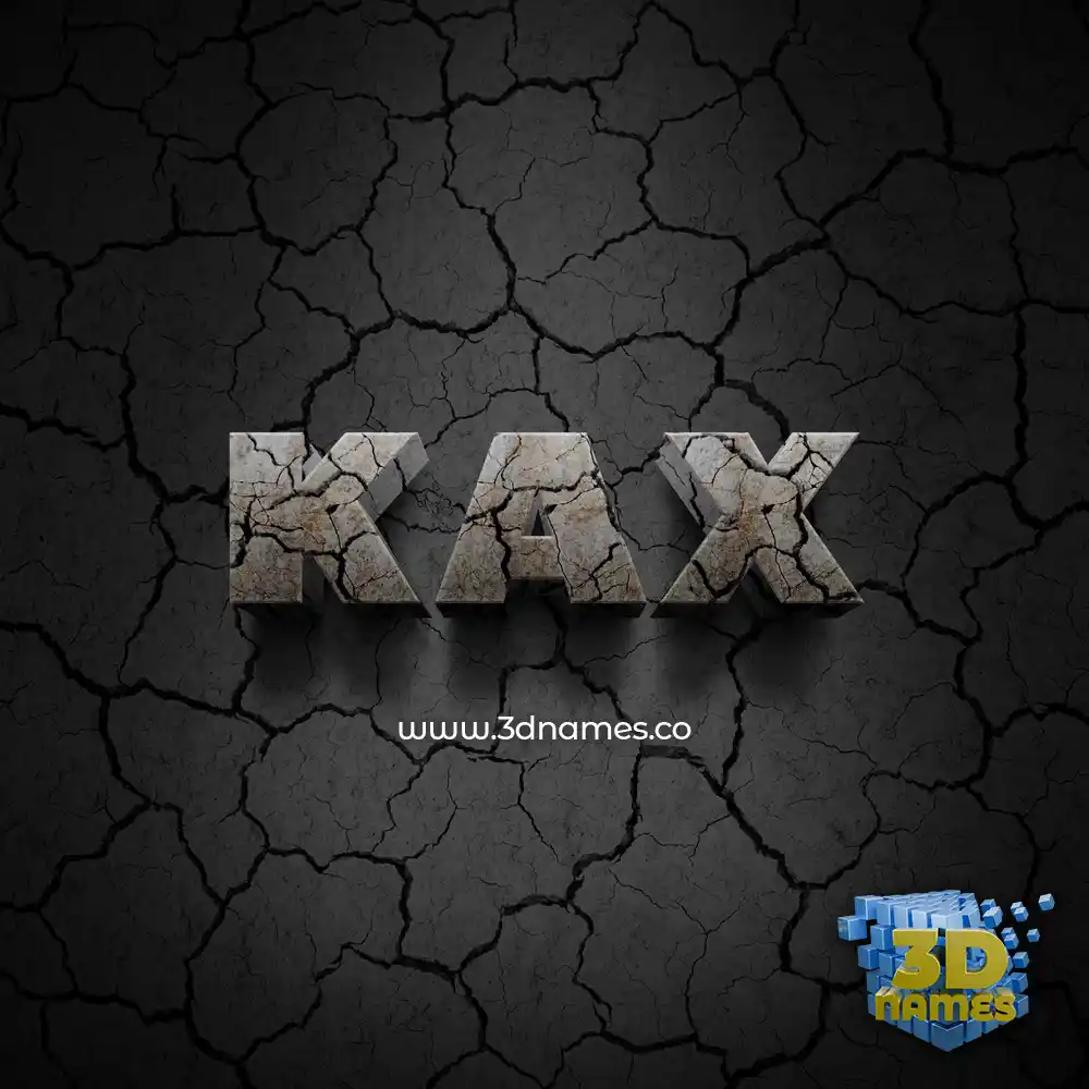 kax in Cracked Stone style - 3D name wallpaper
