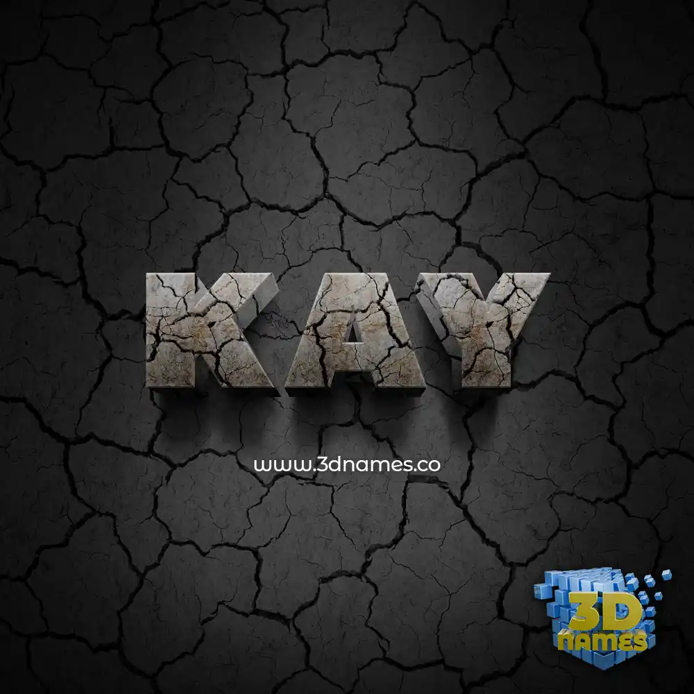 kay in Cracked Stone style - 3D name wallpaper