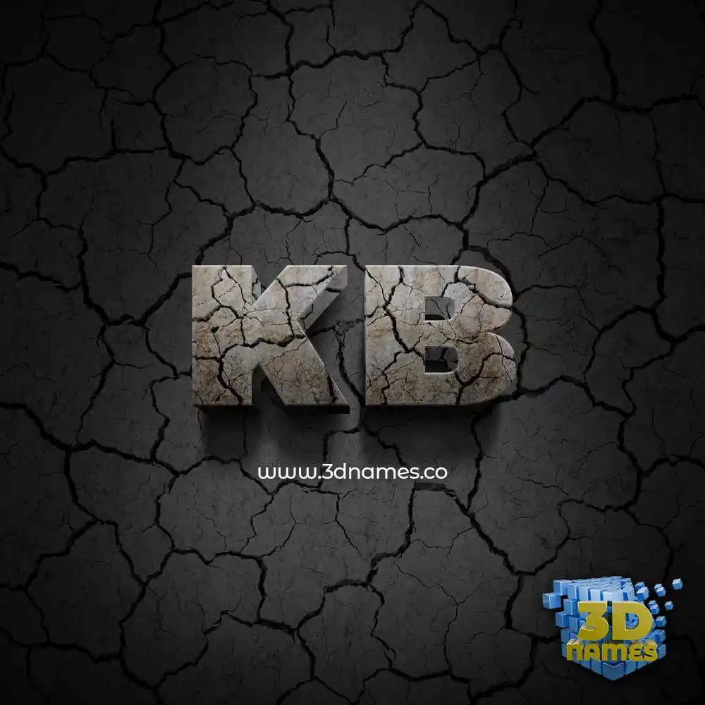 kb in Cracked Stone style - 3D name wallpaper