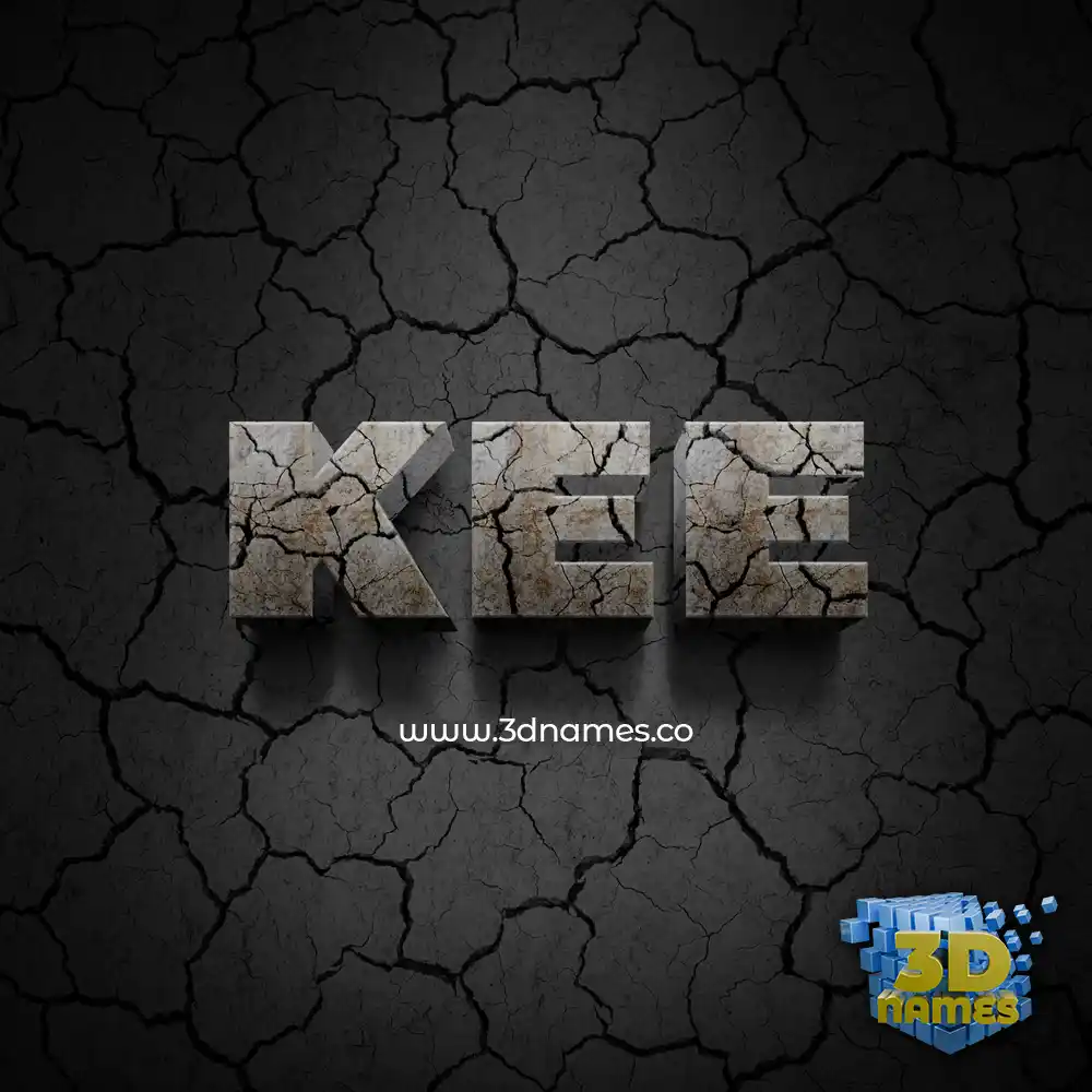 kee in Cracked Stone style - 3D name wallpaper