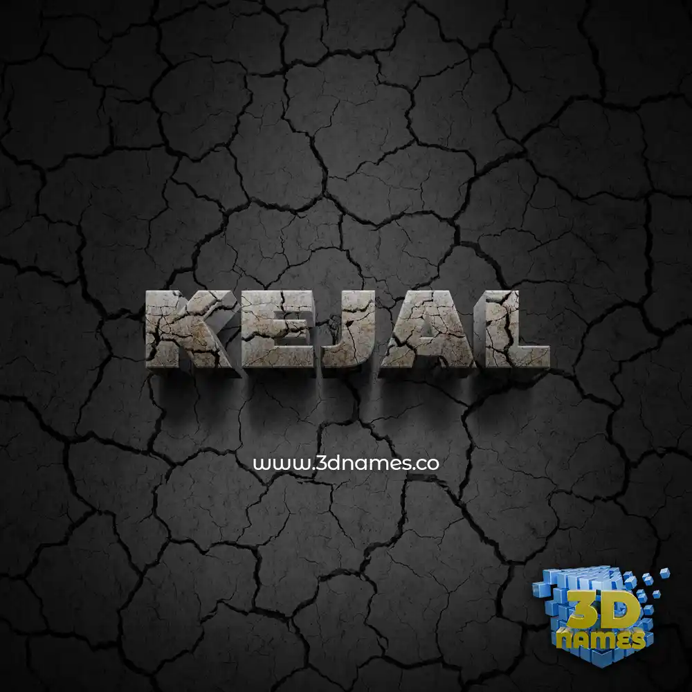kejal in Cracked Stone style - 3D name wallpaper
