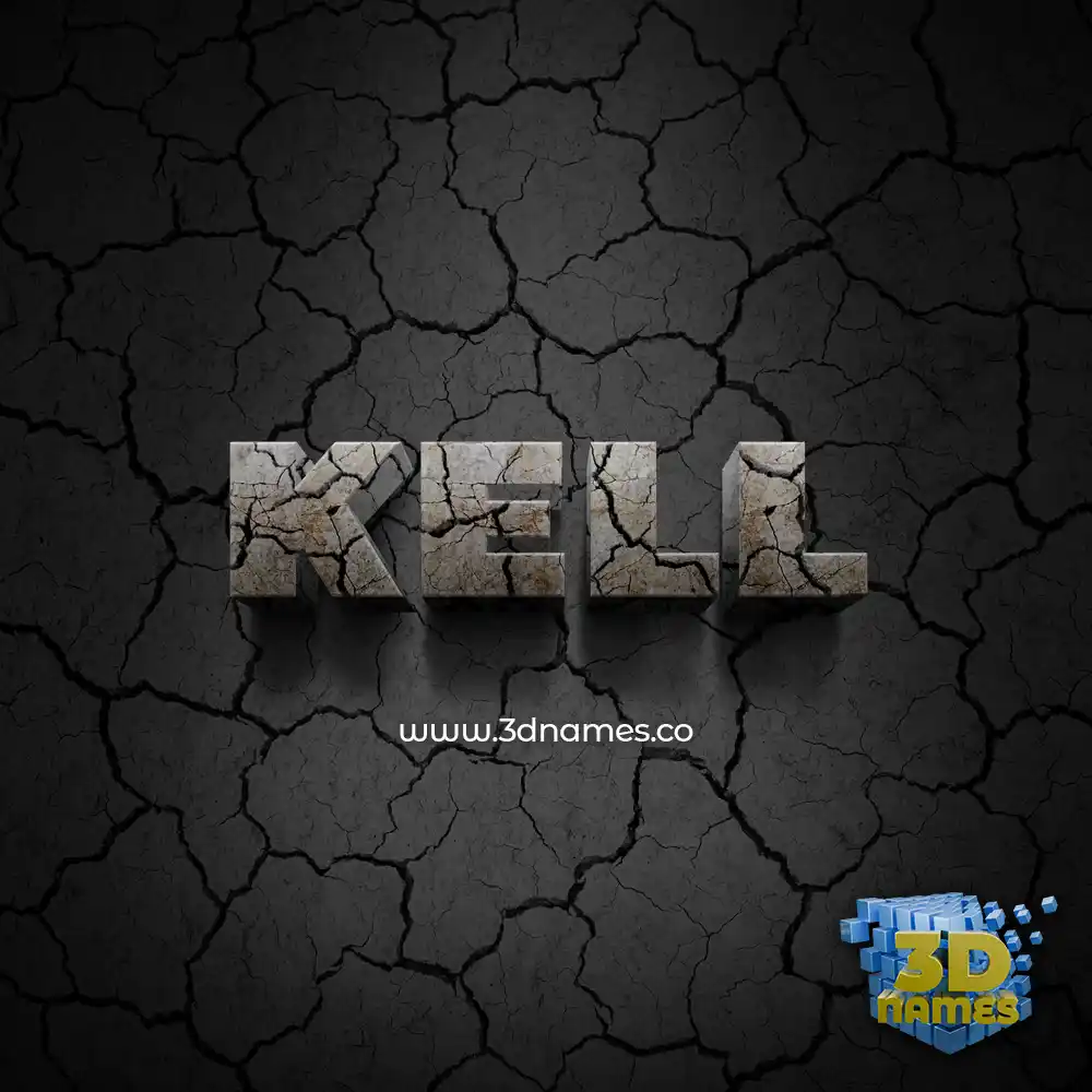 kell in Cracked Stone style - 3D name wallpaper