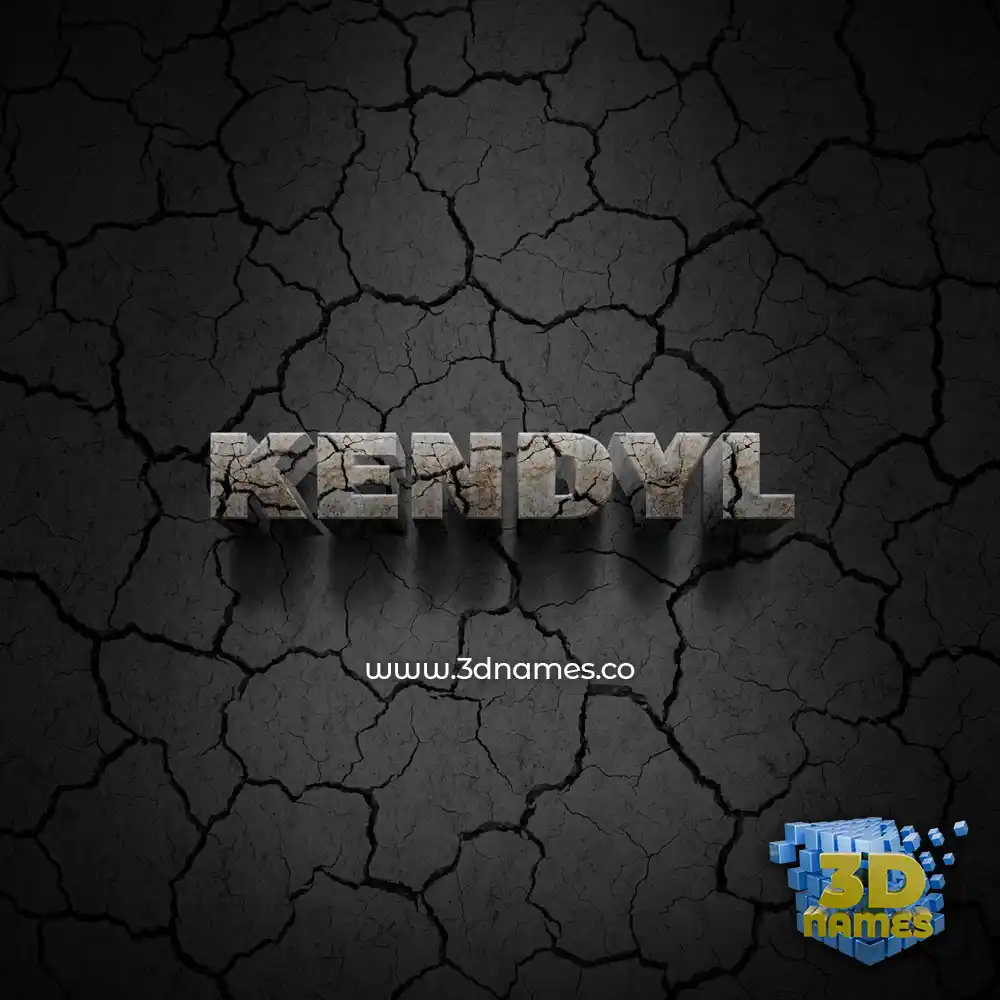 kendyl in Cracked Stone style - 3D name wallpaper