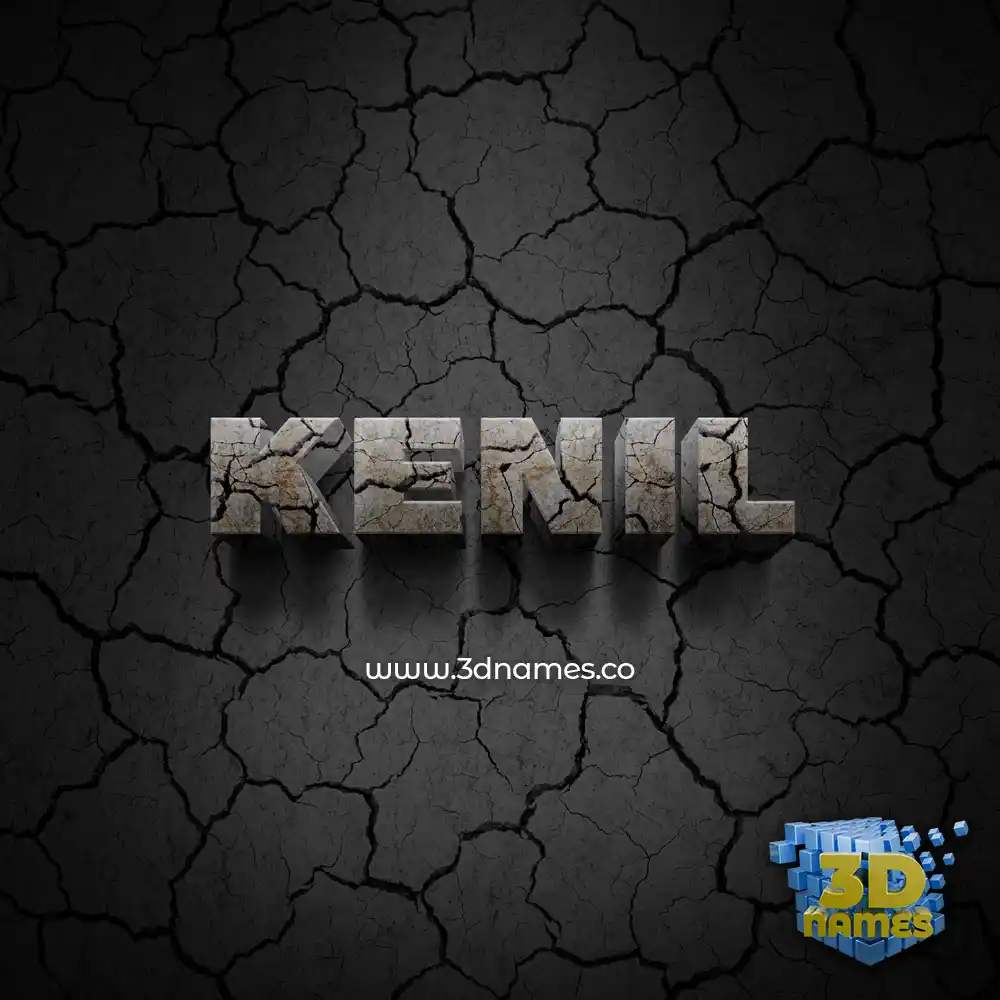 kenil in Cracked Stone style - 3D name wallpaper