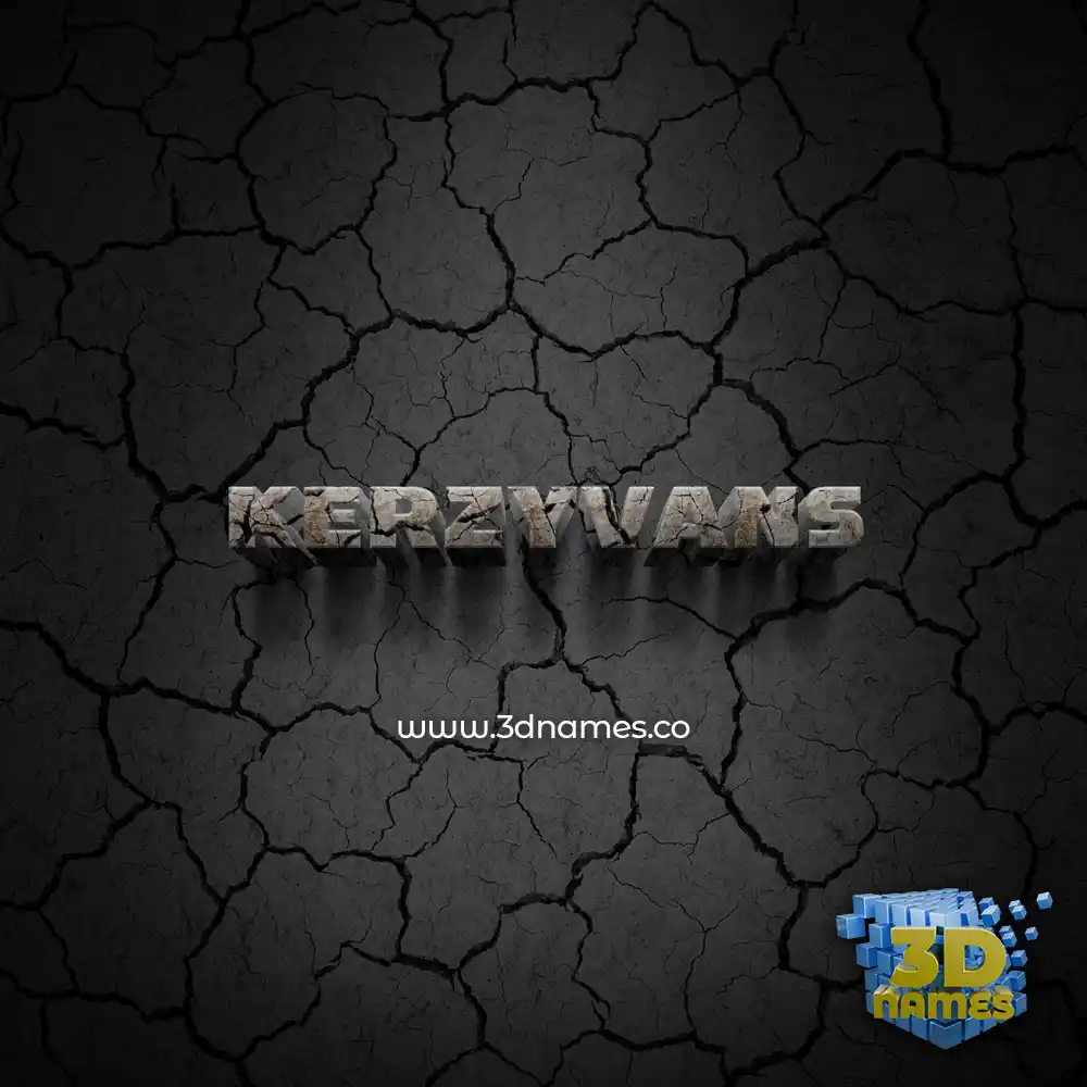 kerzyvans in Cracked Stone style - 3D name wallpaper