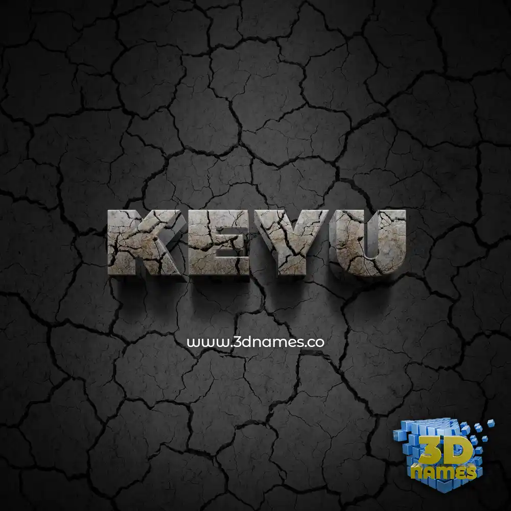 keyu in Cracked Stone style - 3D name wallpaper