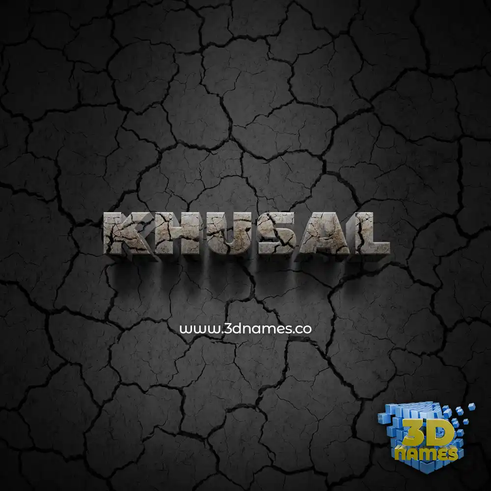 khusal in Cracked Stone style - 3D name wallpaper