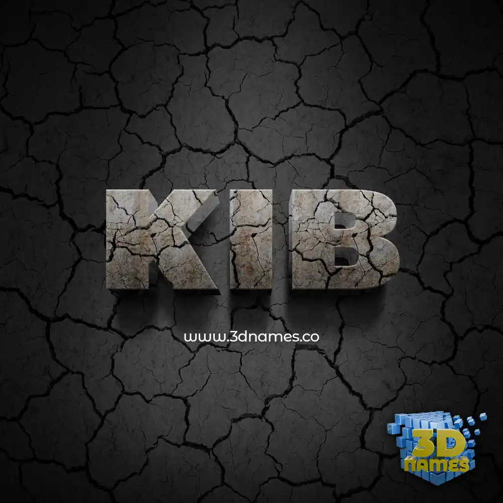 kib in Cracked Stone style - 3D name wallpaper
