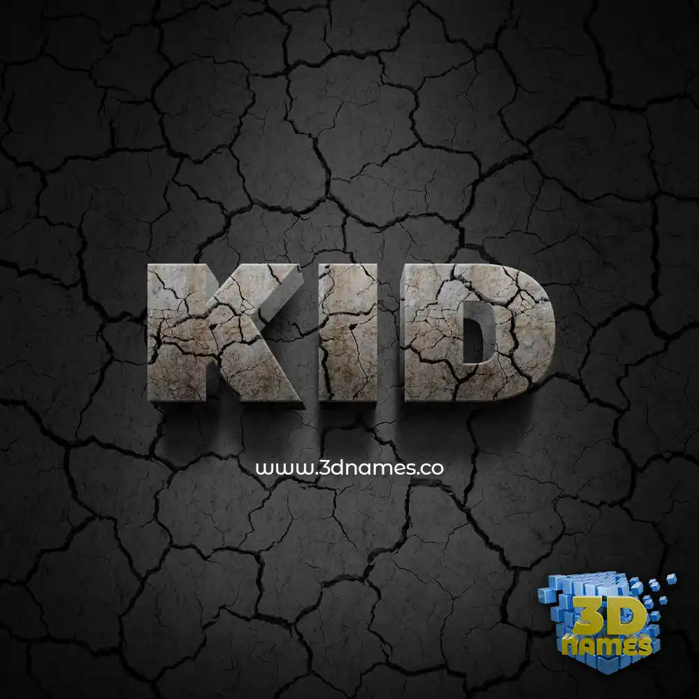 kid in Cracked Stone style - 3D name wallpaper