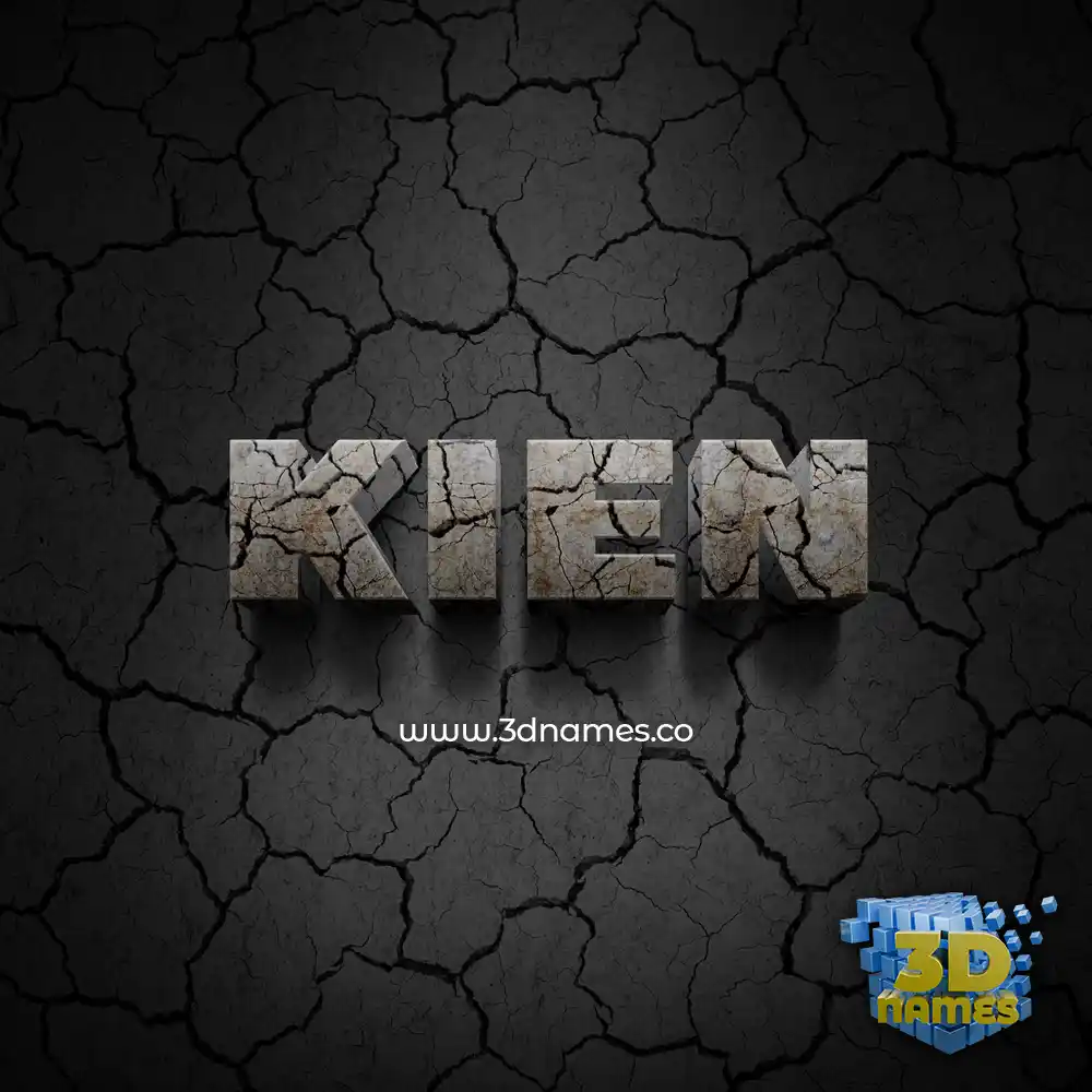 kien in Cracked Stone style - 3D name wallpaper