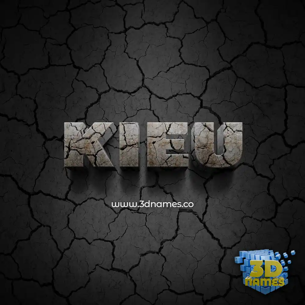 kieu in Cracked Stone style - 3D name wallpaper