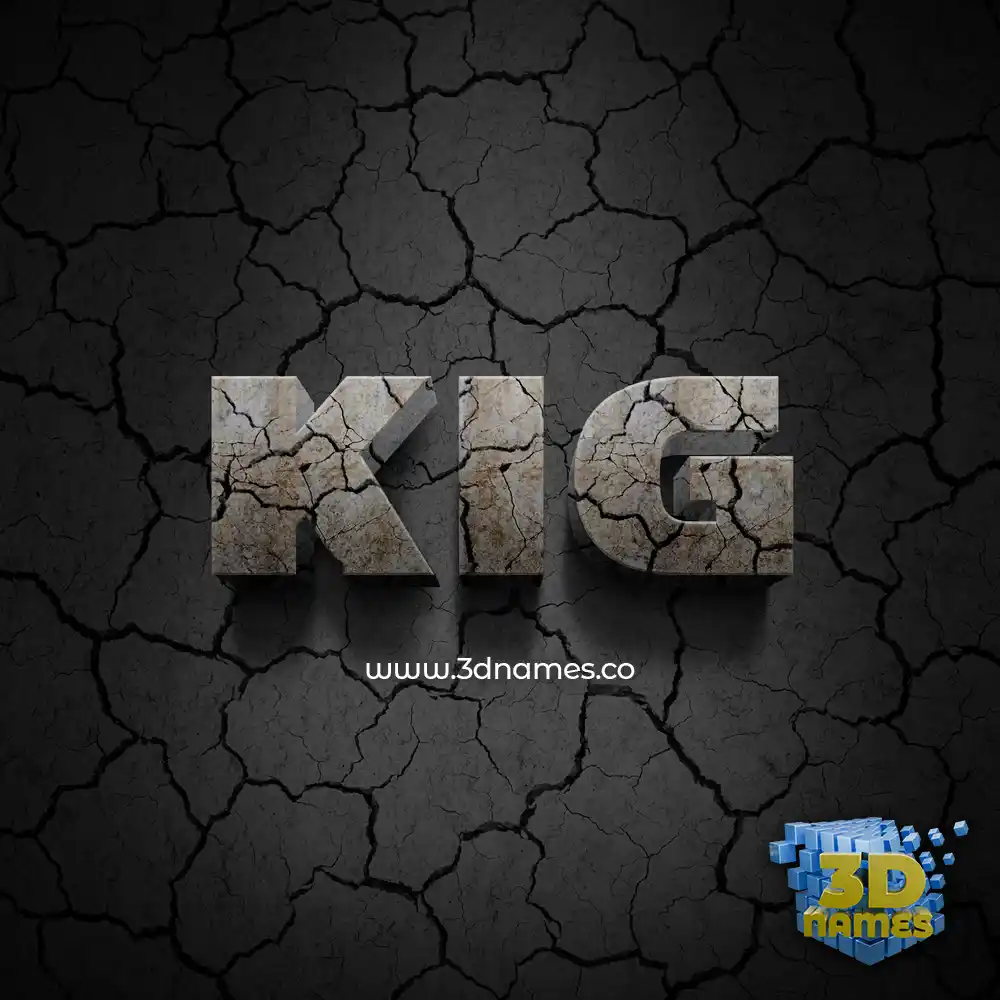 kig in Cracked Stone style - 3D name wallpaper